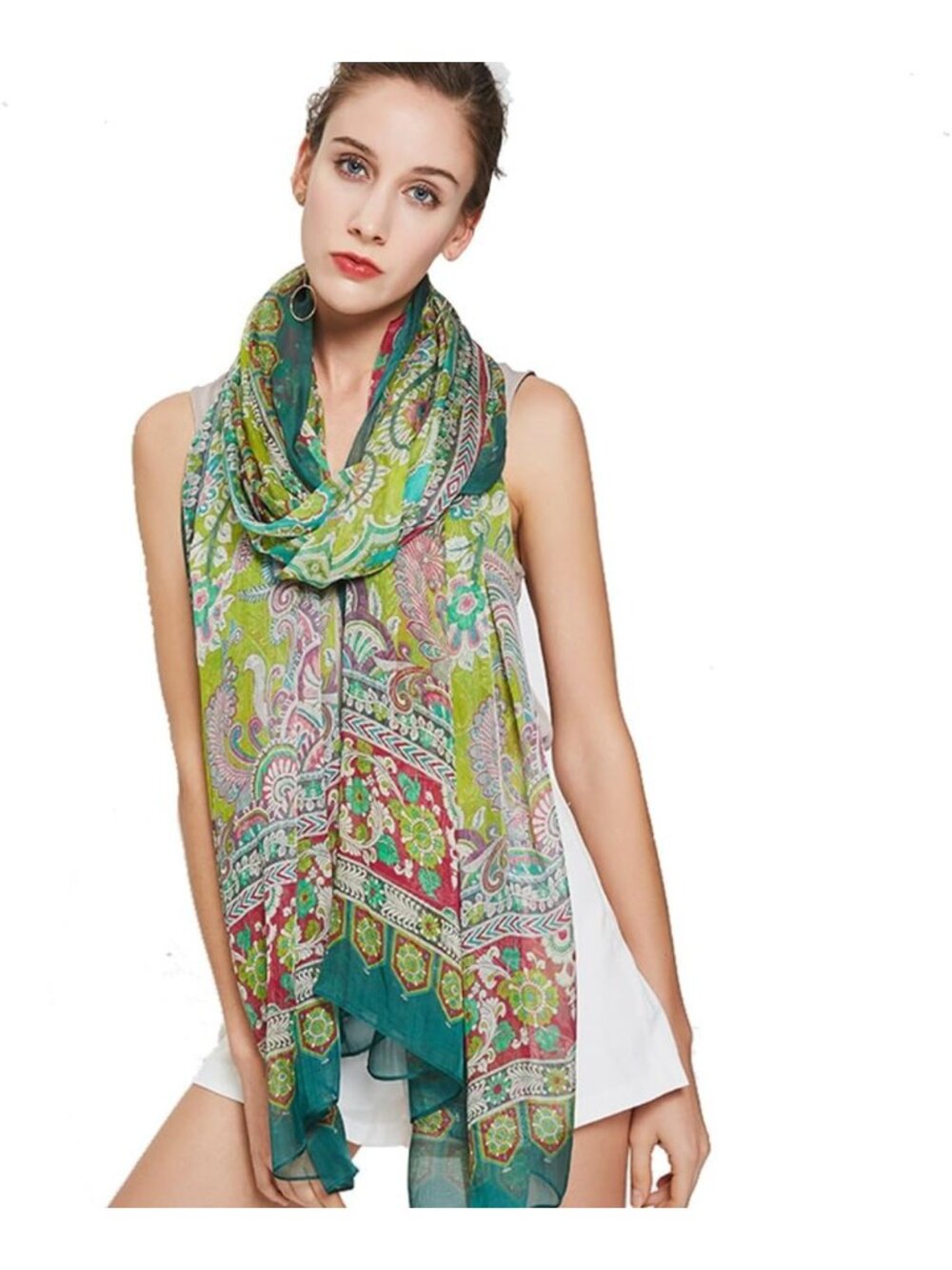 Luxurious 100% Mulberry Silk Pashmina Shawl Wrap for Women, 90"x43" - Elegant
